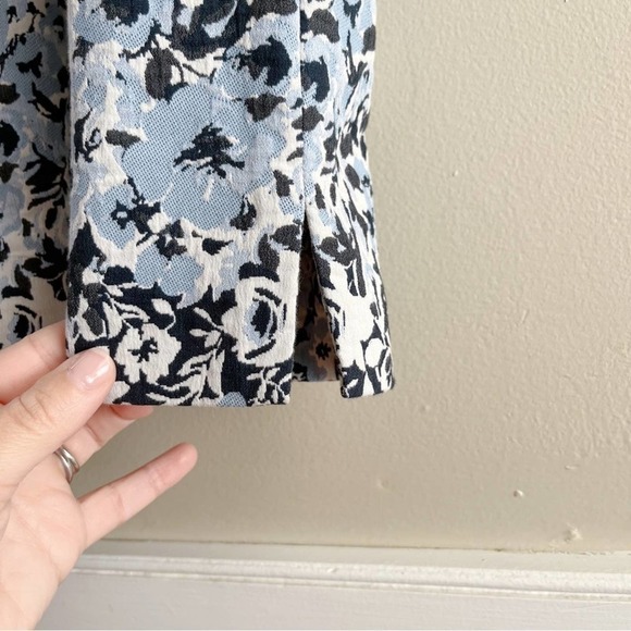 Sfizio Blue Floral Jacquard Crop Slim Pants Made in Italy,‎ Size Small - Picture 7 of 8